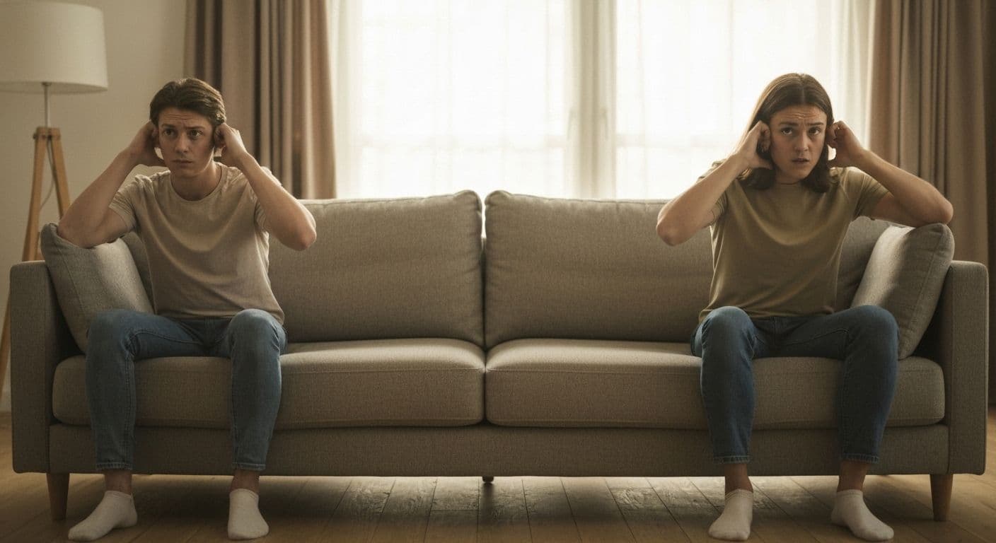 Couple having calm conversation demonstrating self awareness in romantic relationships and effective communication
