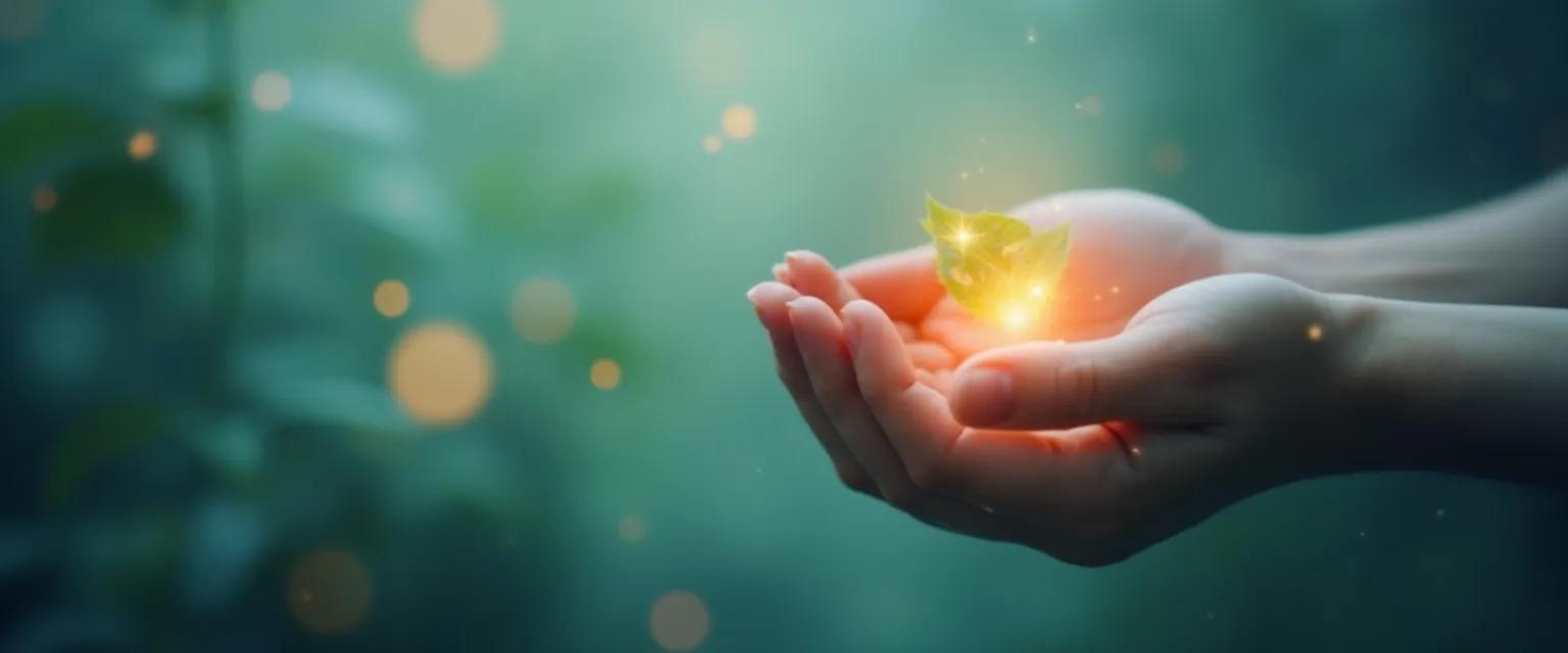 Person practicing trauma sensitive mindfulness with grounding techniques in a calm environment