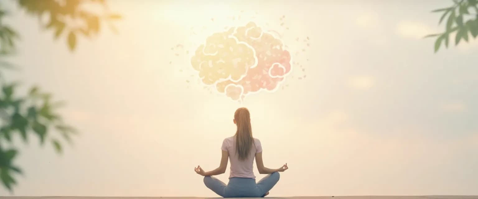 Person practicing techniques to quiet mind thoughts and mental chatter