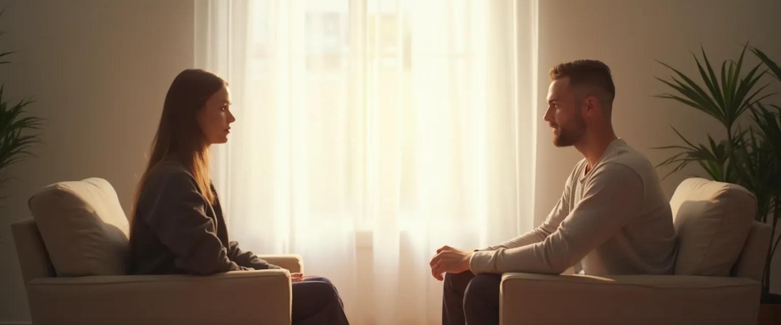 Coach and client practicing awareness life coaching techniques during a session