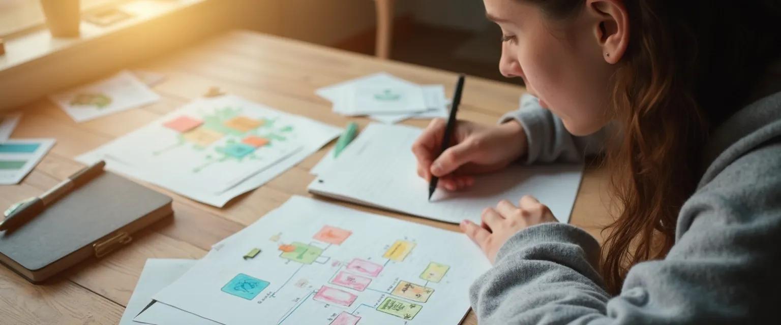 Teacher practicing self-awareness exercises in a classroom to improve student engagement