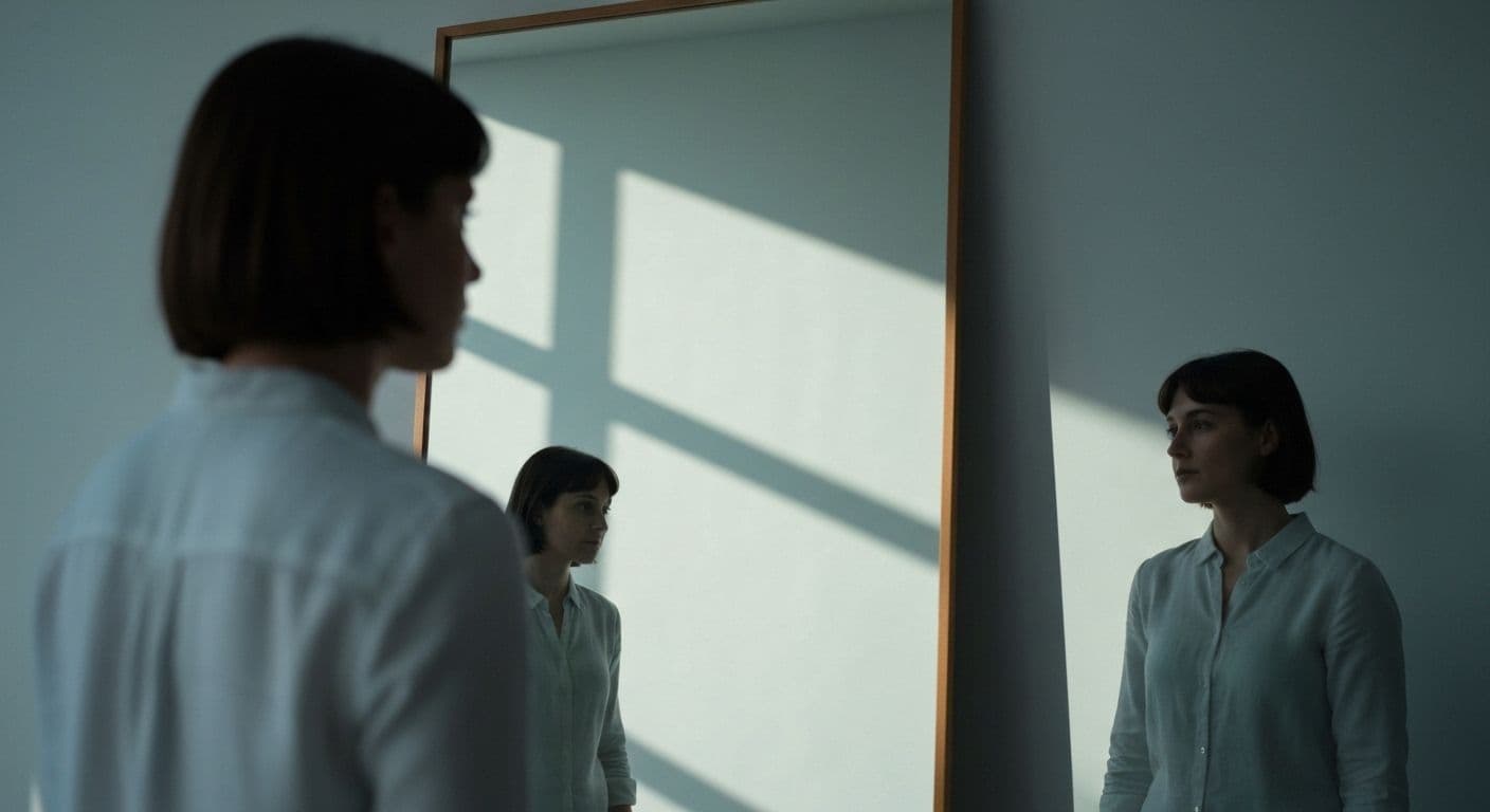 Person reflecting on self-awareness with thought bubbles showing people who have no self awareness behaviors