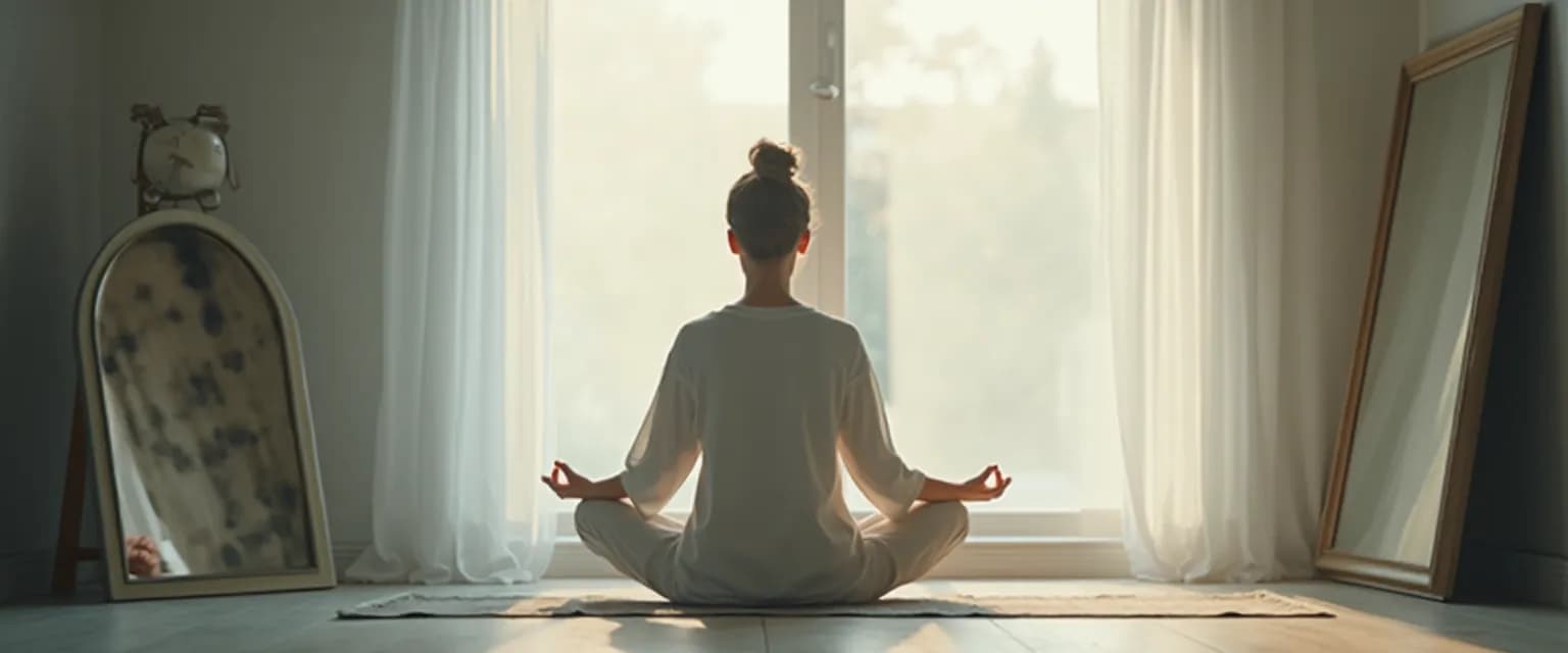 Person practicing daily self-awareness skills through mindful reflection exercises