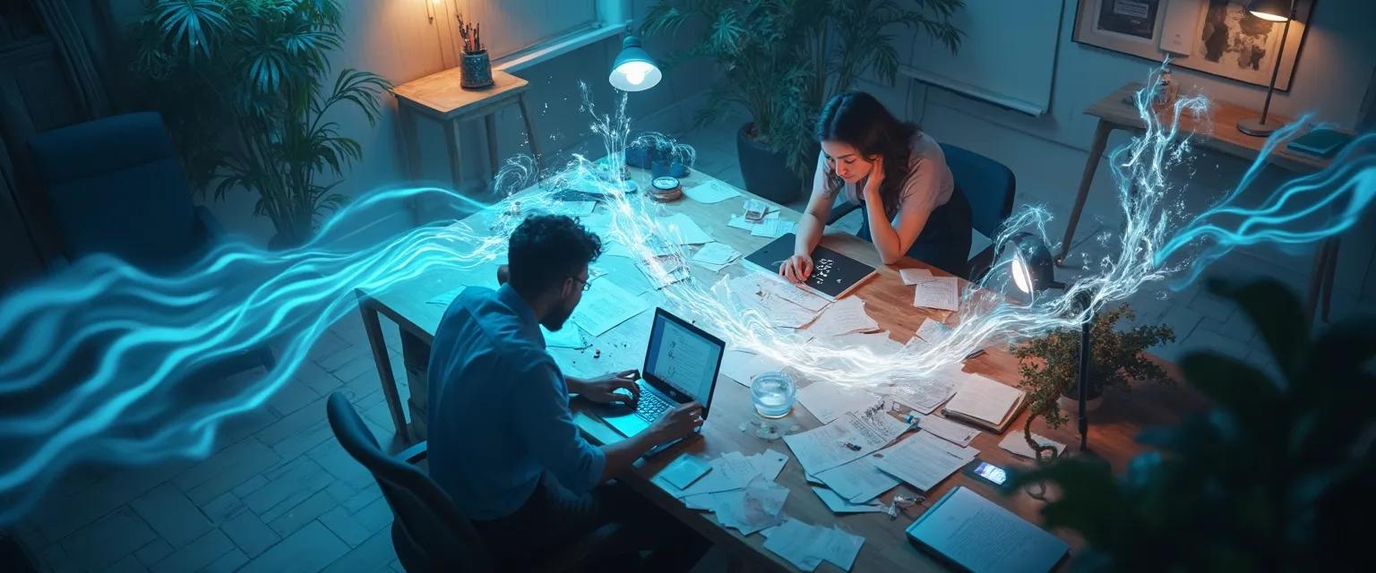 Person transitioning from procrastination to flow state achievement using the 15-minute technique