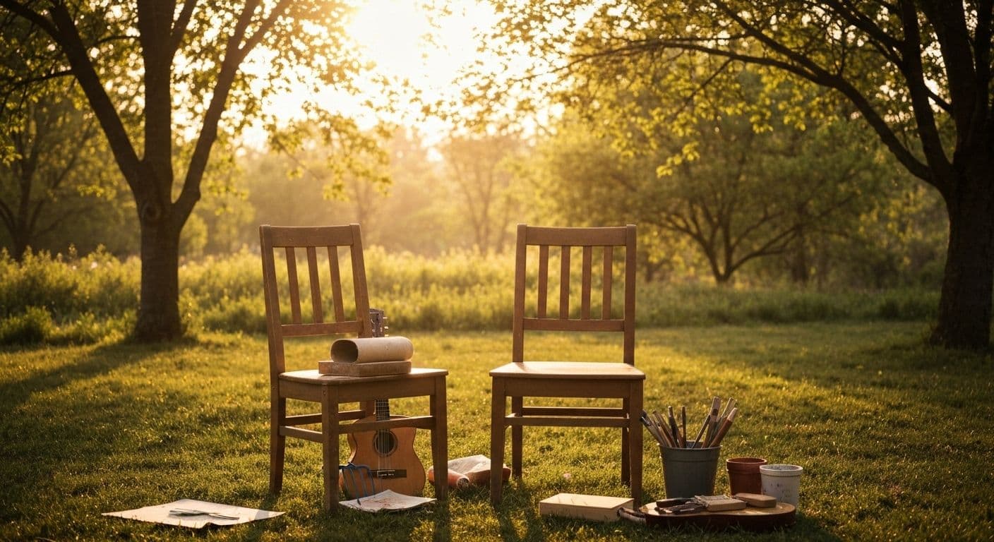 Person engaging in meaningful hobby while grieving a spouse and finding healing through shared memories