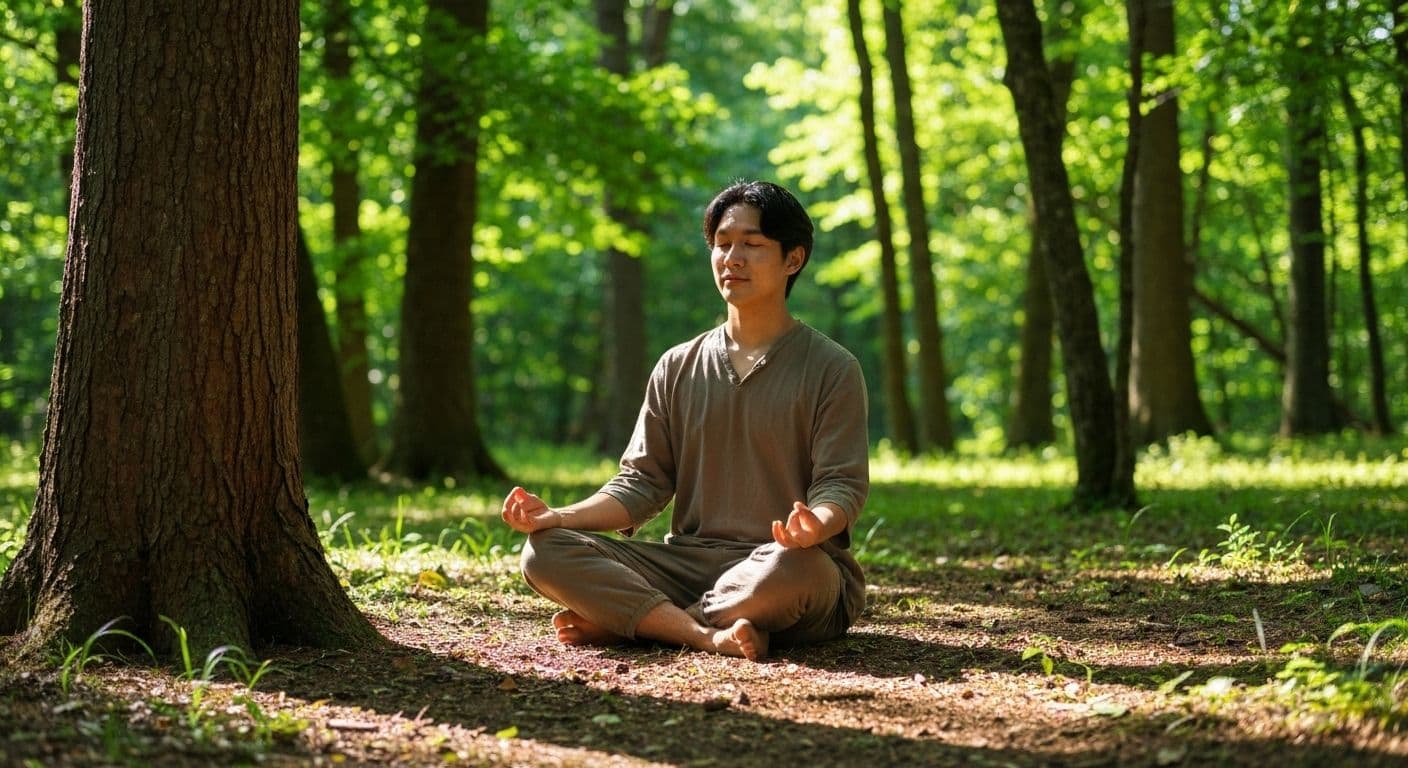 Person practicing mindful self-awareness in understanding the self without overthinking decisions
