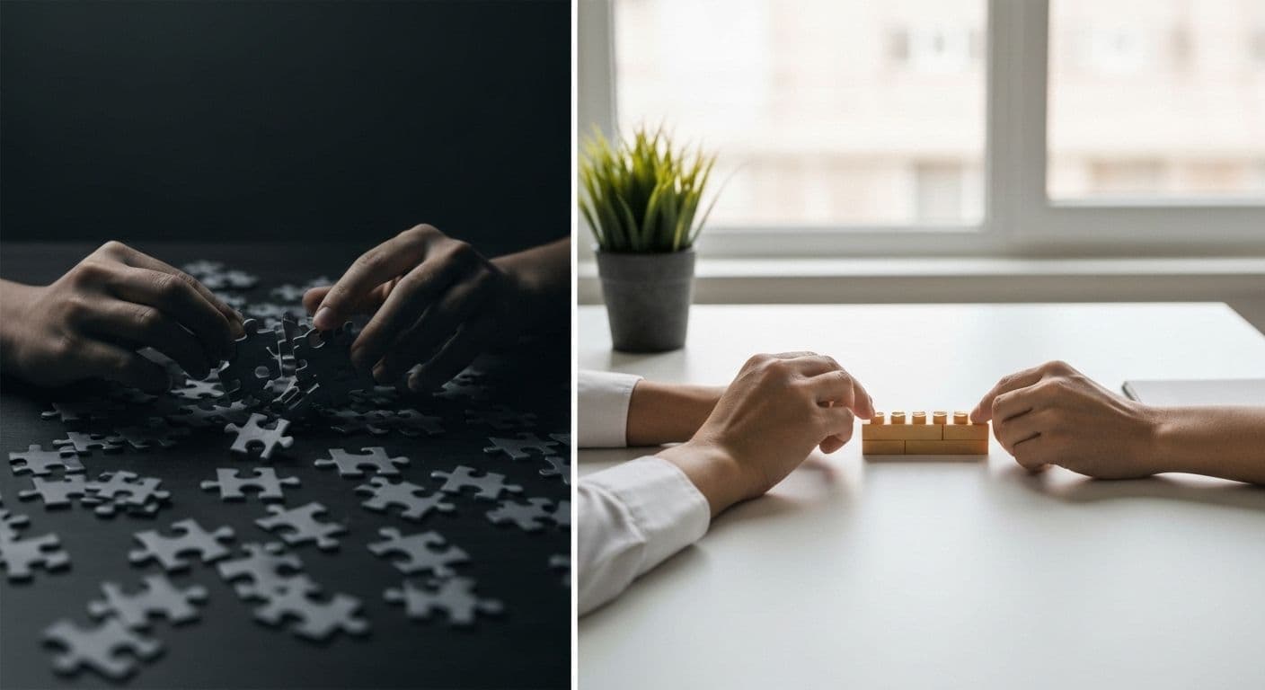 Person looking at a problem with fresh eyes demonstrating beginner's mindset approach to problem-solving