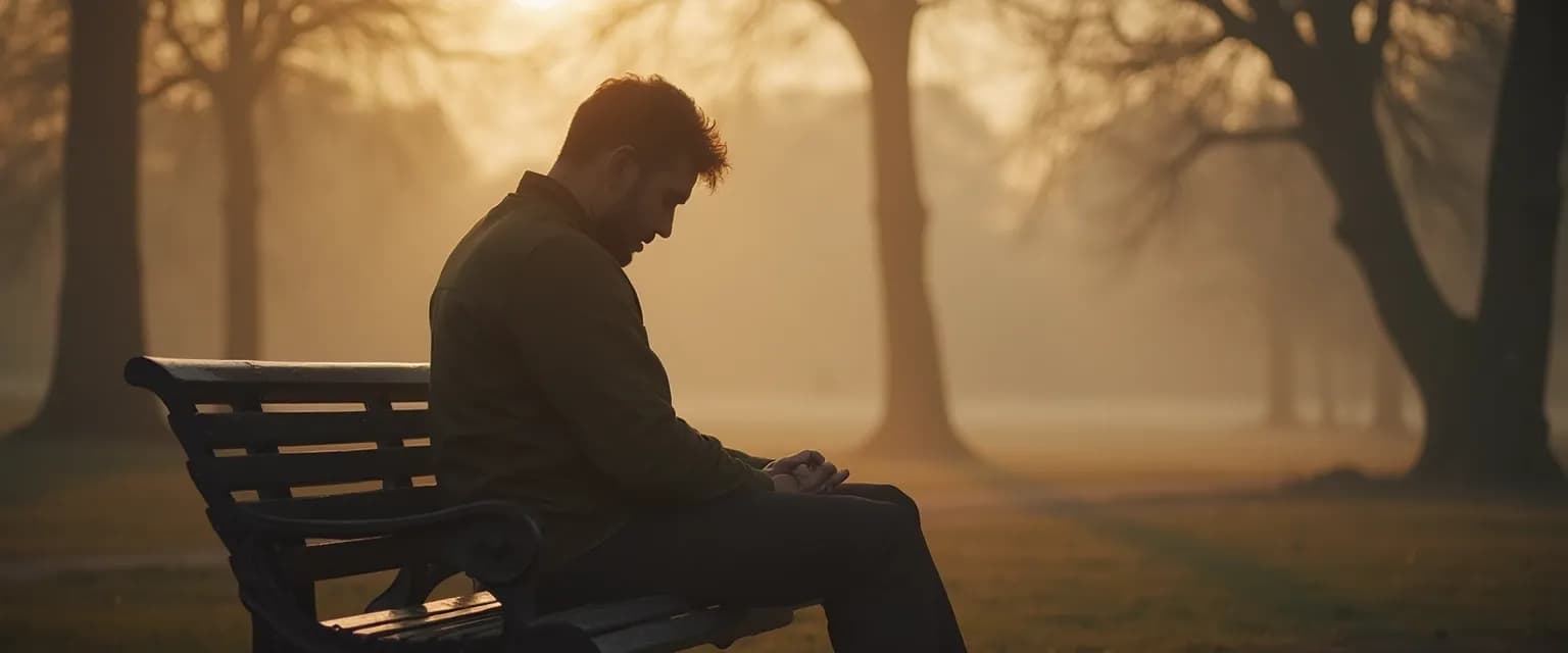 Man processing emotions during men's breakup recovery while maintaining strength