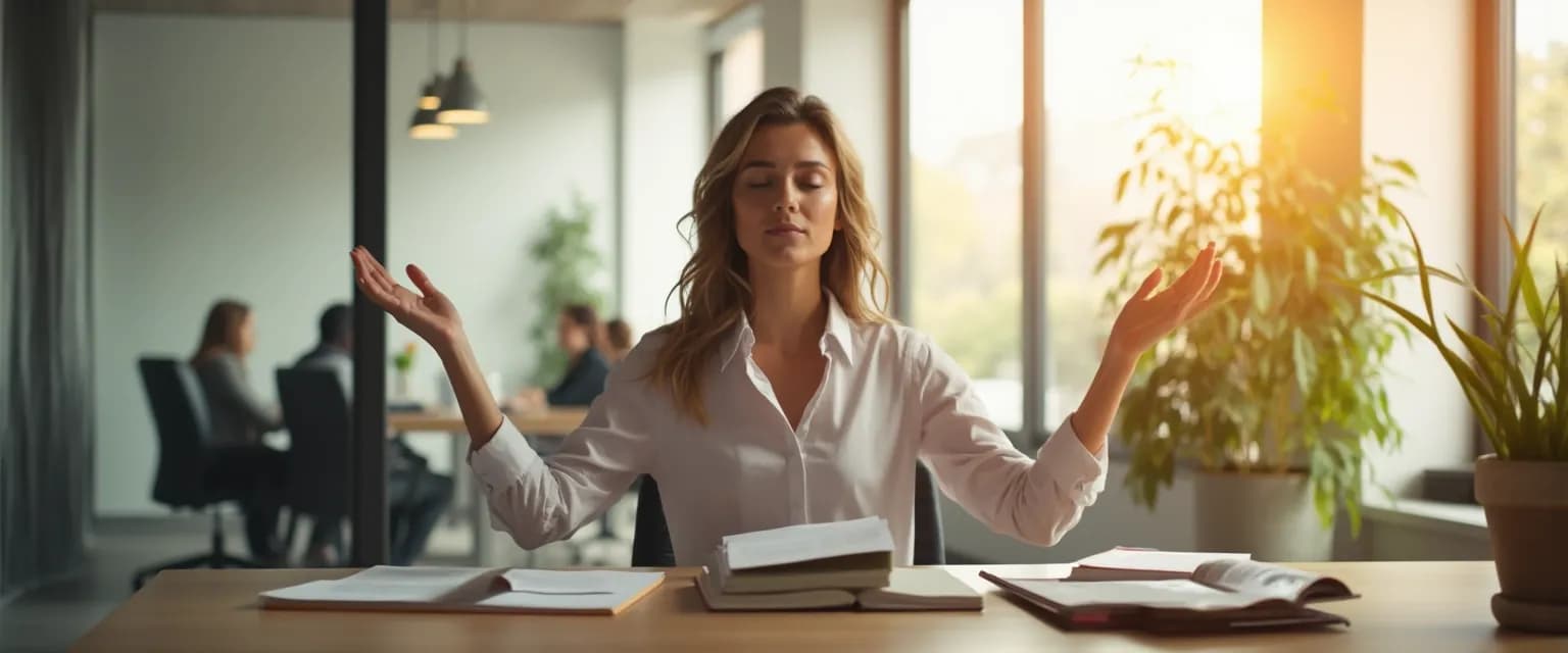 Professional taking a micro-break between meetings for being resilient at work
