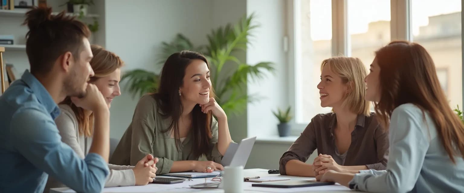 Professional practicing exercises showing emotional intelligence can be learned at desk