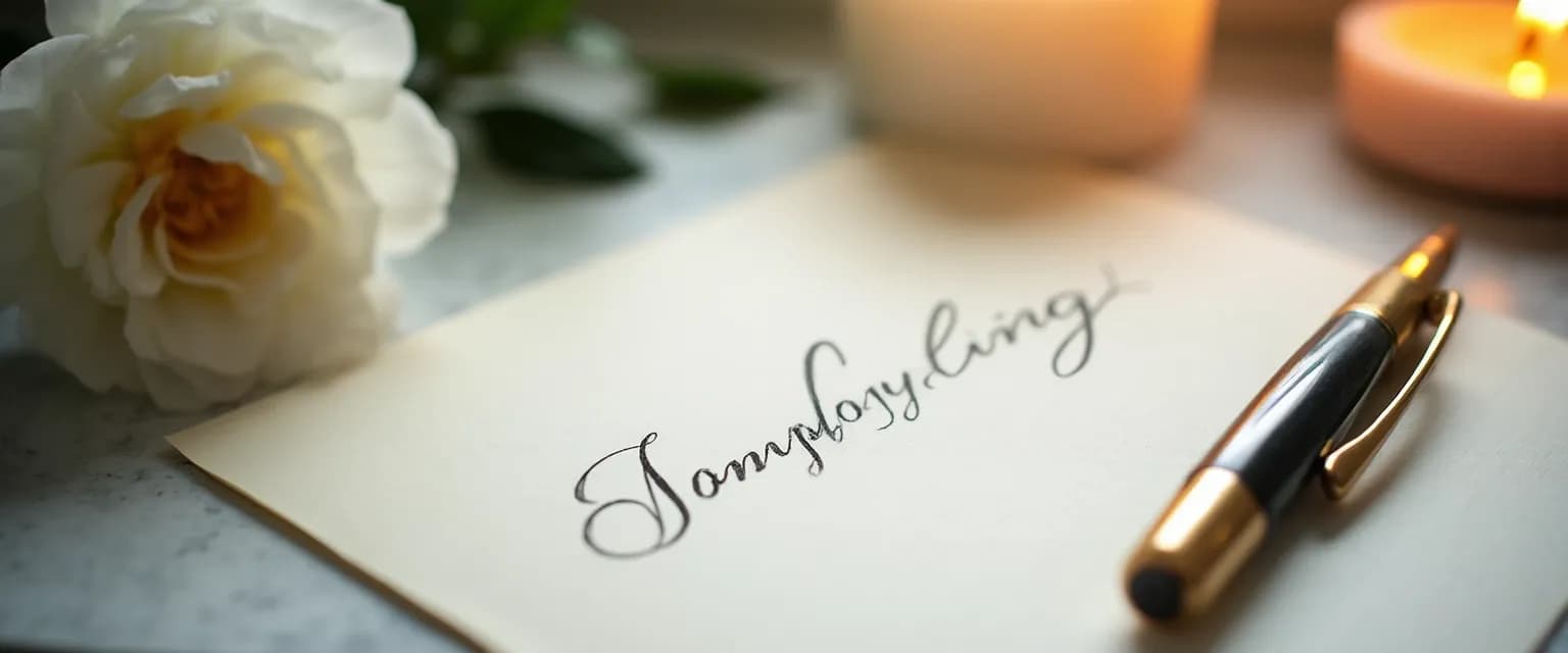 Examples of friend simple sympathy card messages written in a notebook with a pen