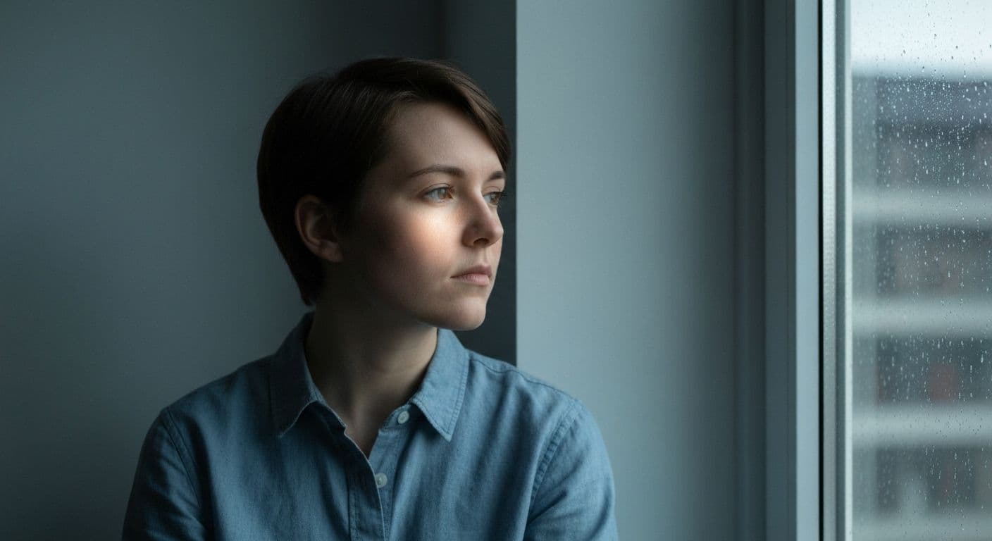 Person reflecting peacefully while processing emotions to overcome heartbreak and move on