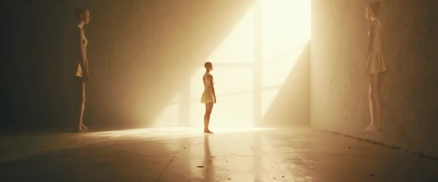 Person transforming hyper self-awareness into meaningful self-understanding through mindful reflection