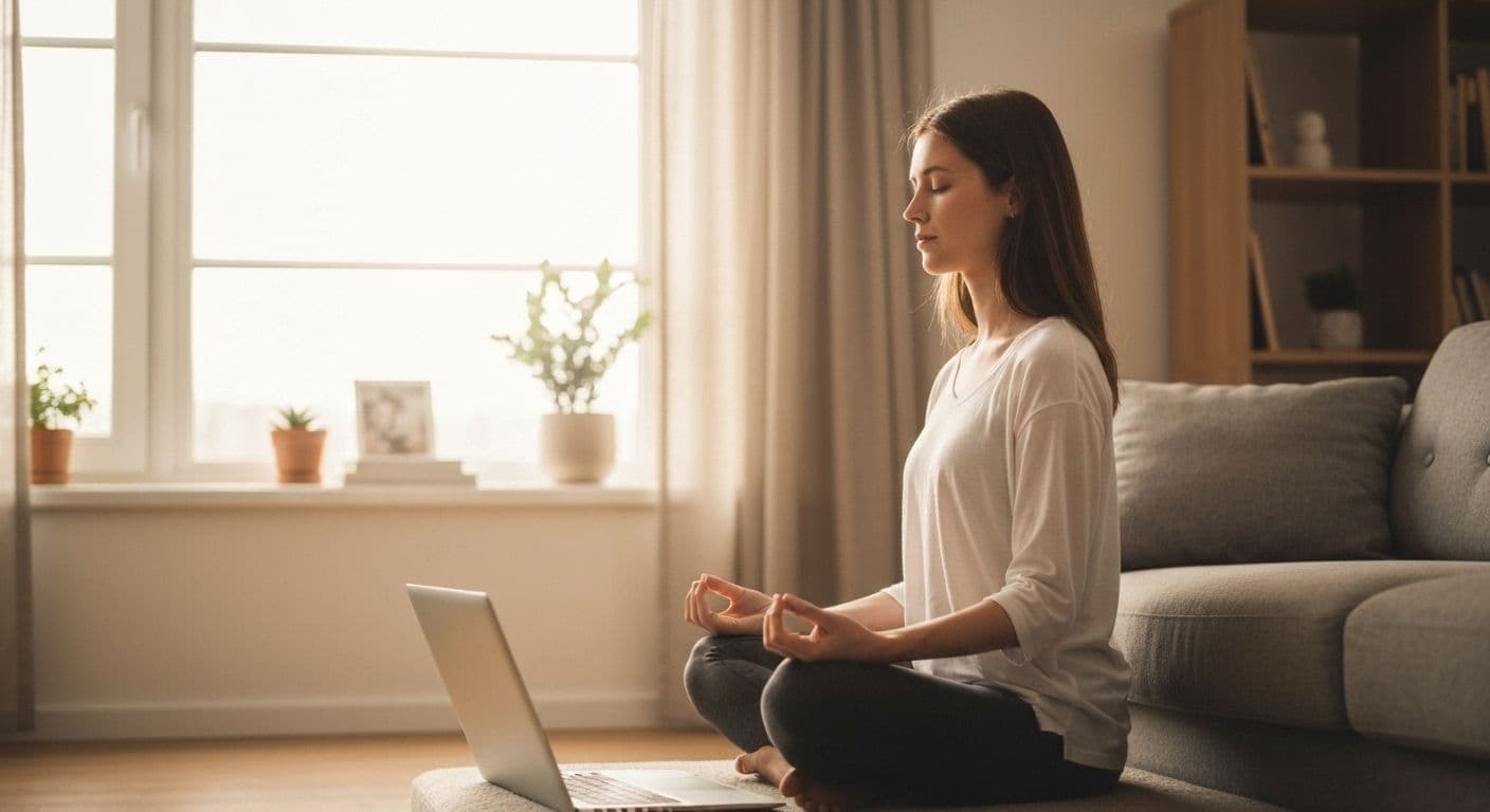 PalouseMindfulness MBSR program interface showing structured 8-week mindfulness course for beginners