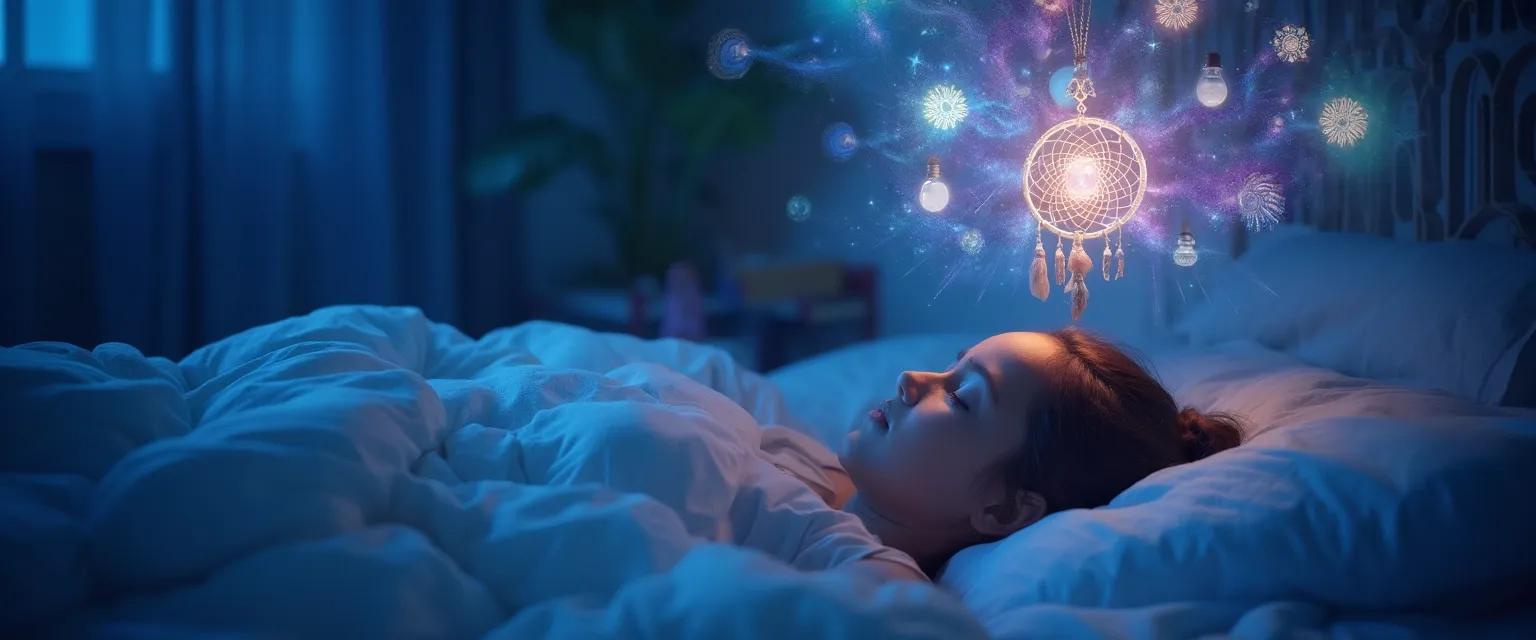 Person practicing subconscious mind exercises before sleep for creative problem solving