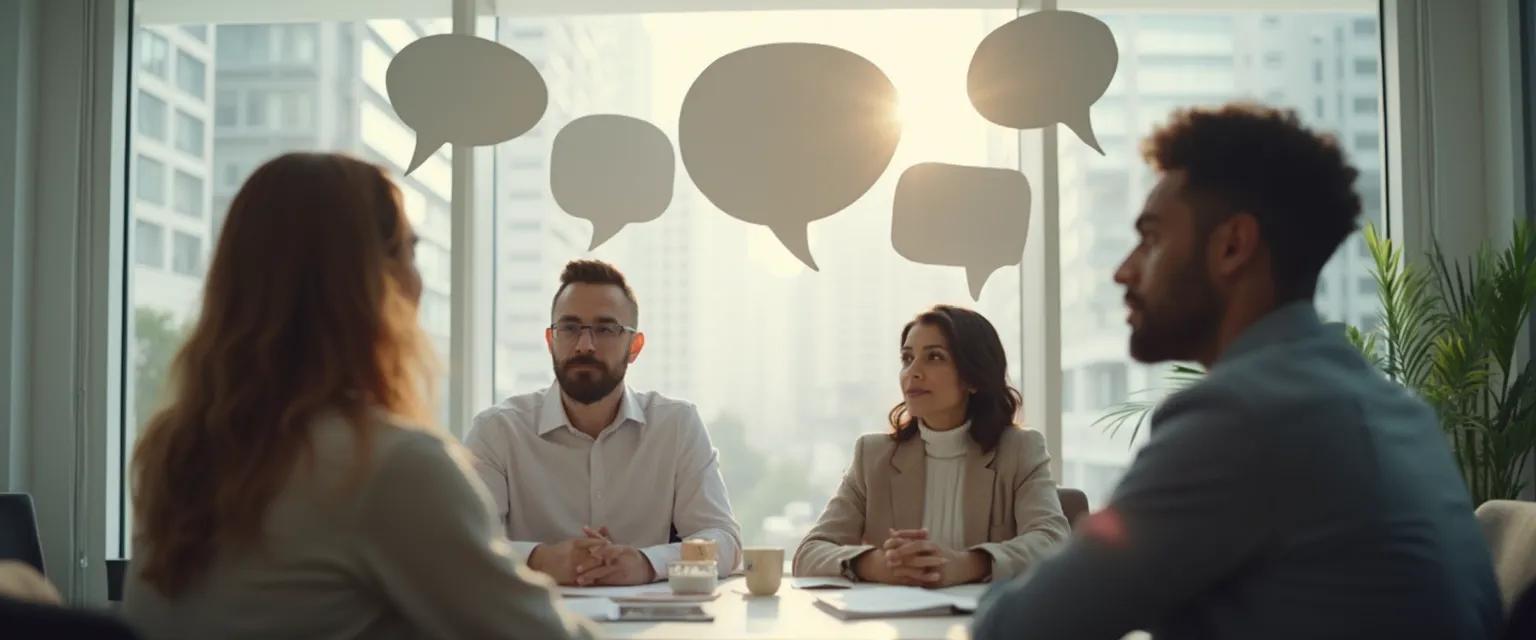 Professional using self-awareness management skills during workplace communication