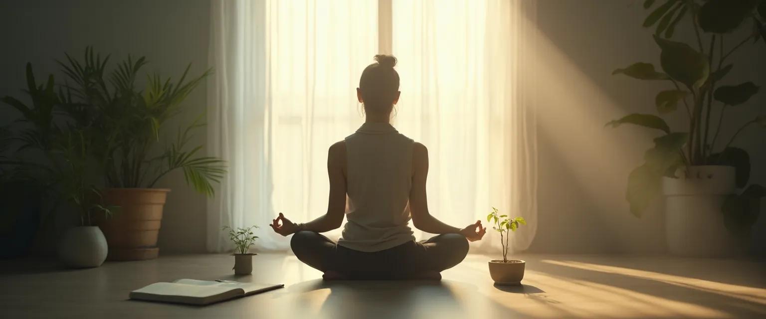 Woman practicing self-awareness exercises to overcome self-consciousness