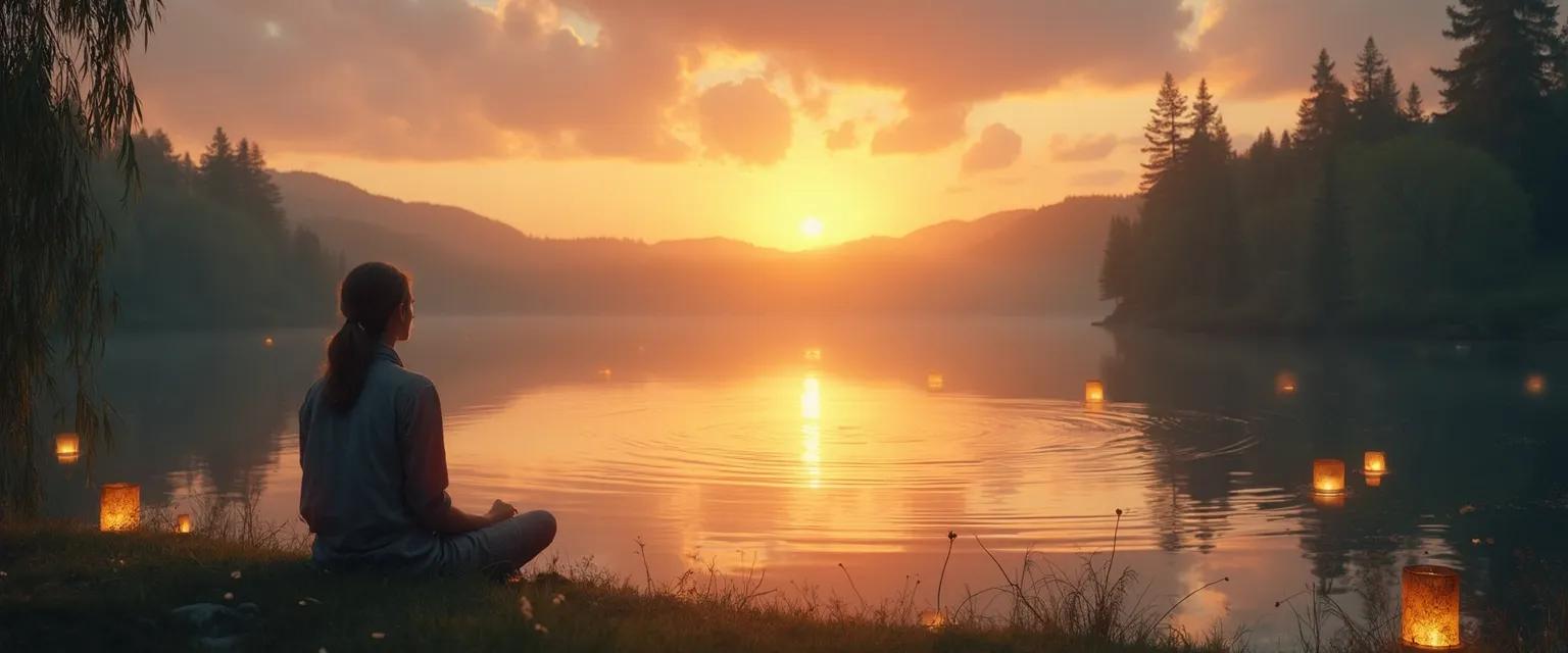 Person performing a mind edit exercise to reset mental patterns after work