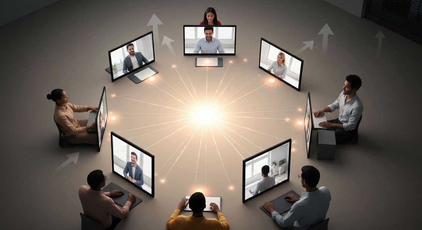 Remote team member practicing employee self-awareness during virtual meeting to improve communication