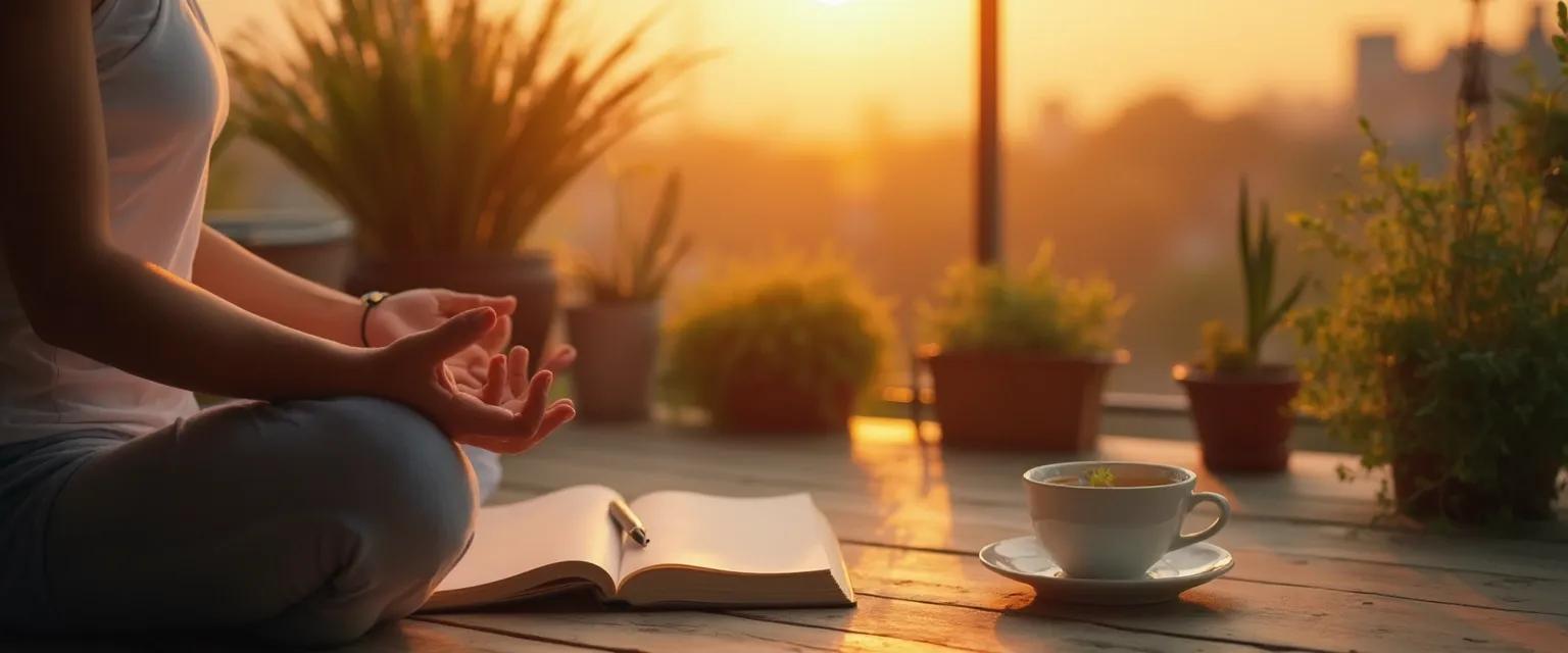 Person practicing daily rituals for a positive mind positive life