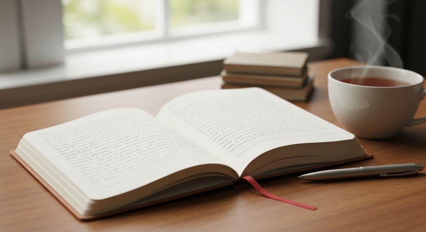Person writing in a physical guided grief journal with pen on paper for emotional healing