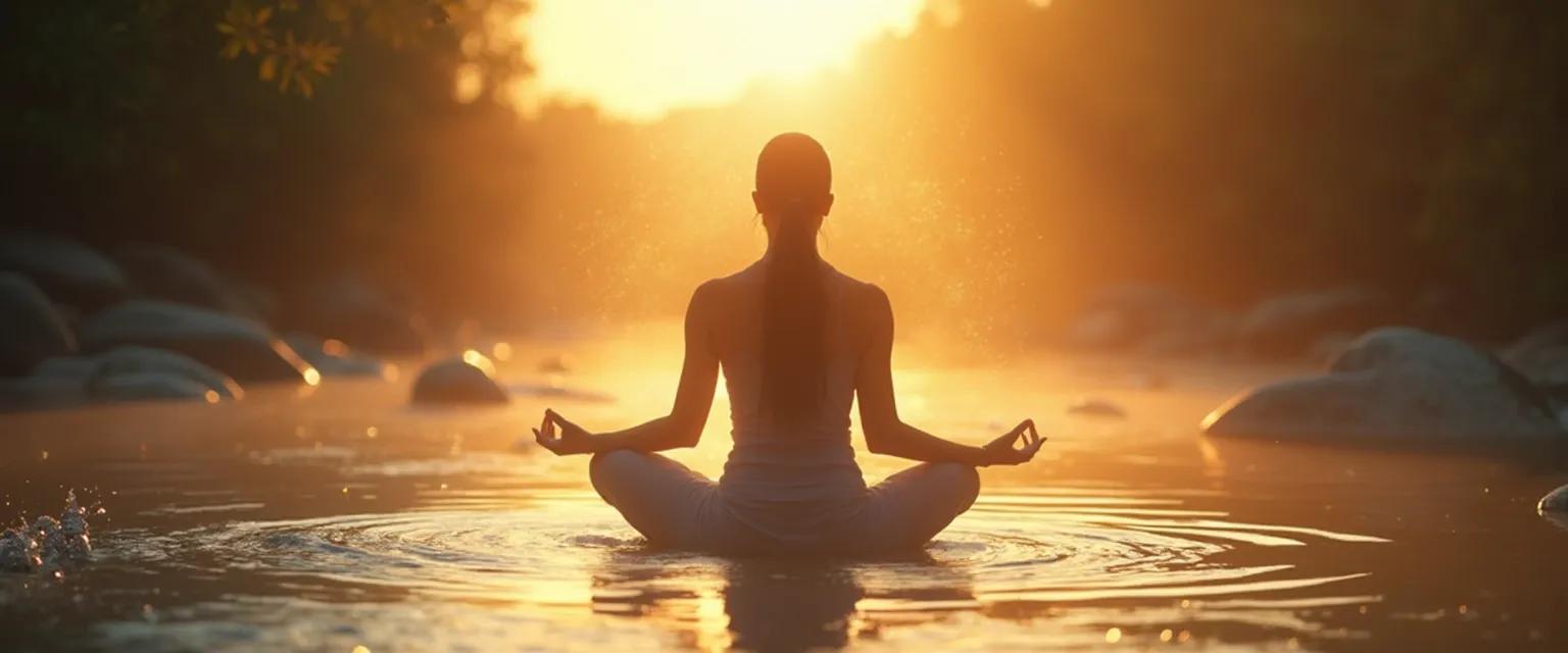 Person practicing 10-minute mind body soul balancing ritual with peaceful expression