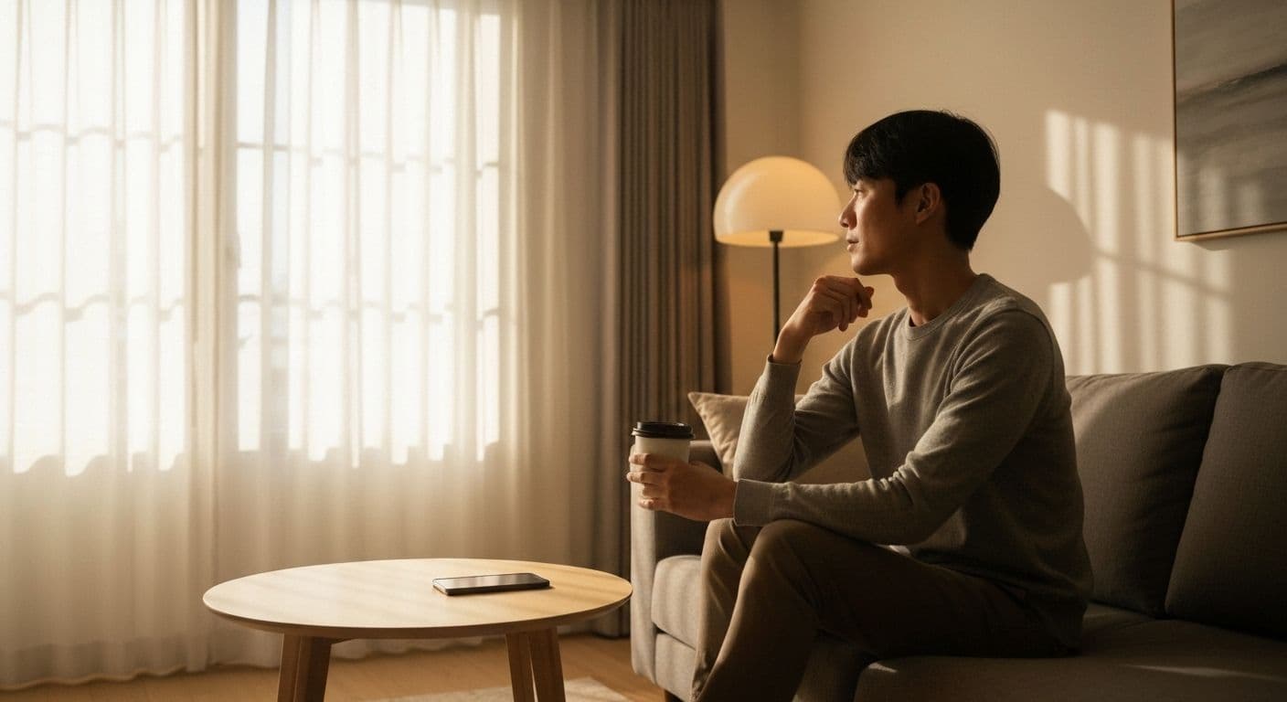 Person practicing mindful self-reflection techniques for coping with a breakup and building emotional resilience