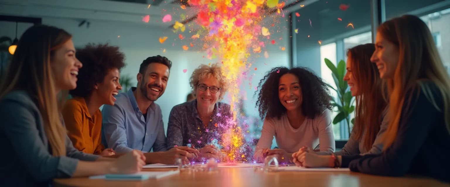 Team leader practicing emotional intelligence leadership training exercises with diverse team members