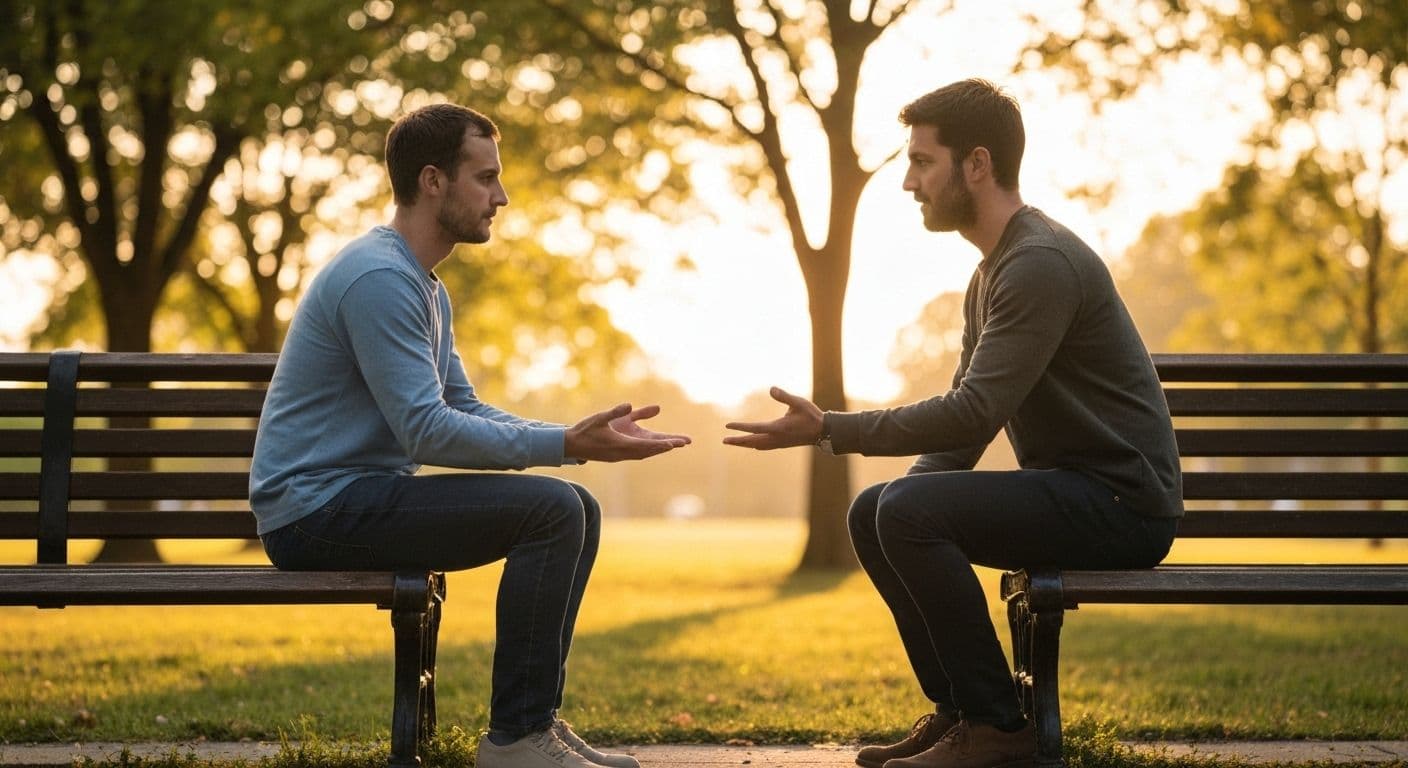 Couple having an honest conversation during their breakup to makeup journey to rebuild trust