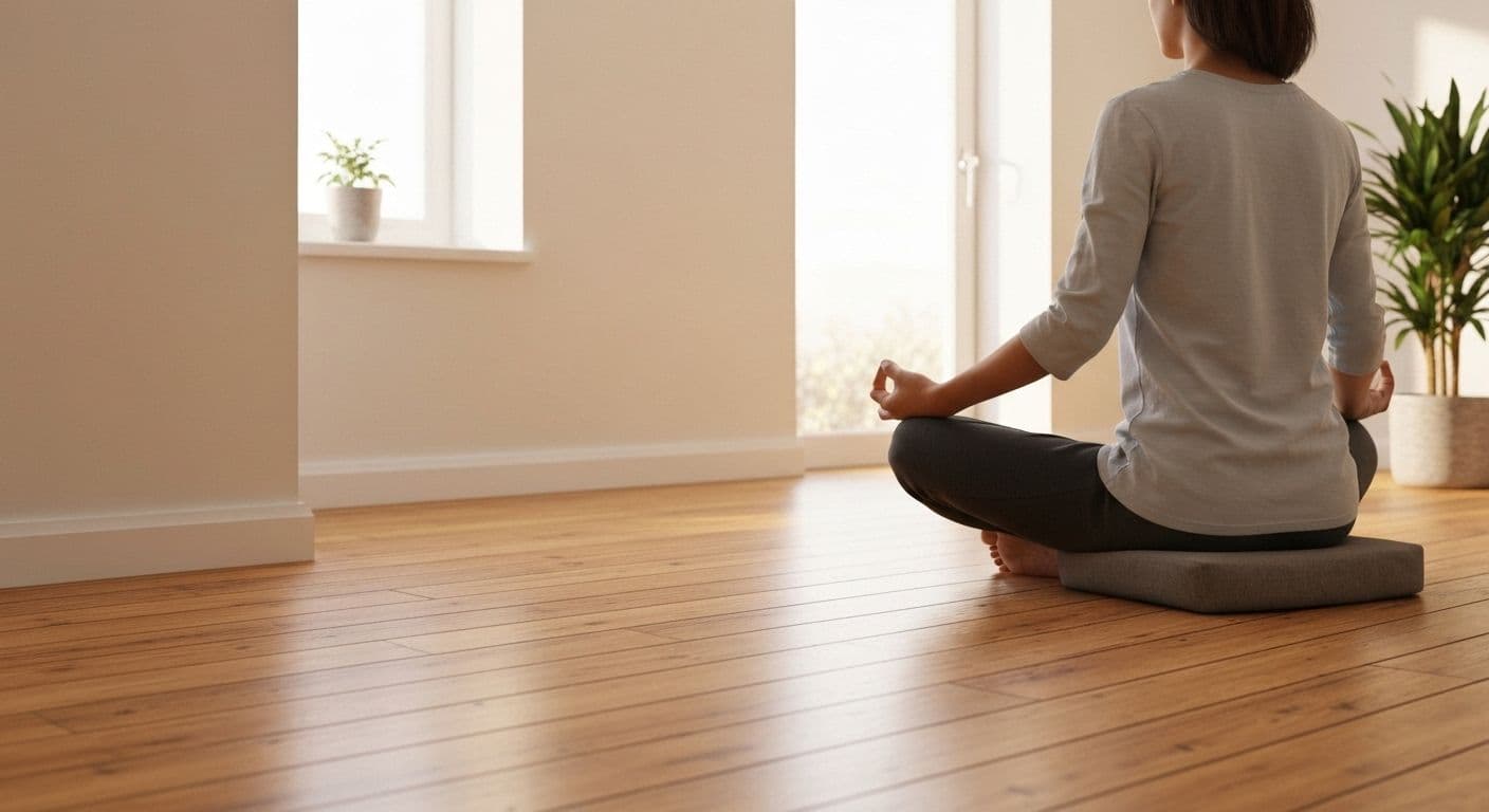 Person practicing mindfulness techniques shared on Reddit communities without using smartphone apps