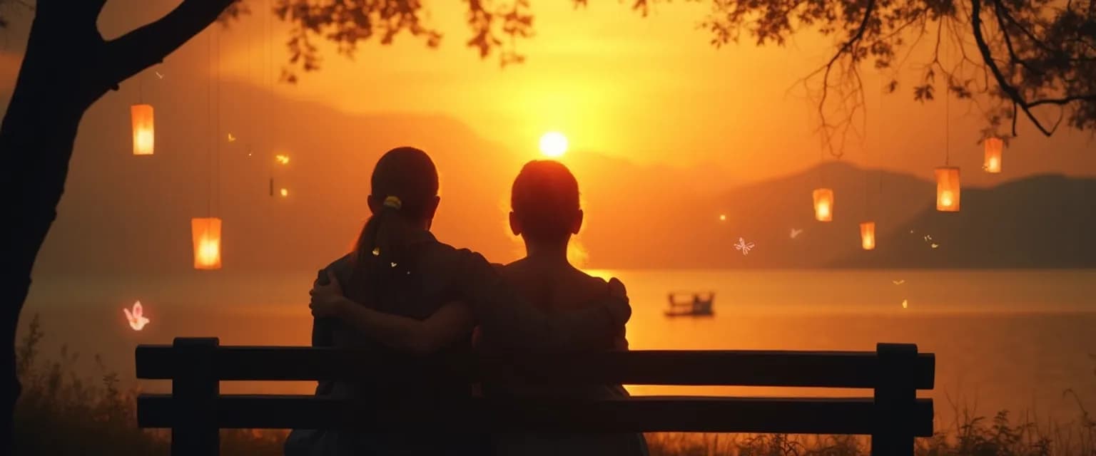 Two people supporting each other while helping with grief and experiencing mutual healing