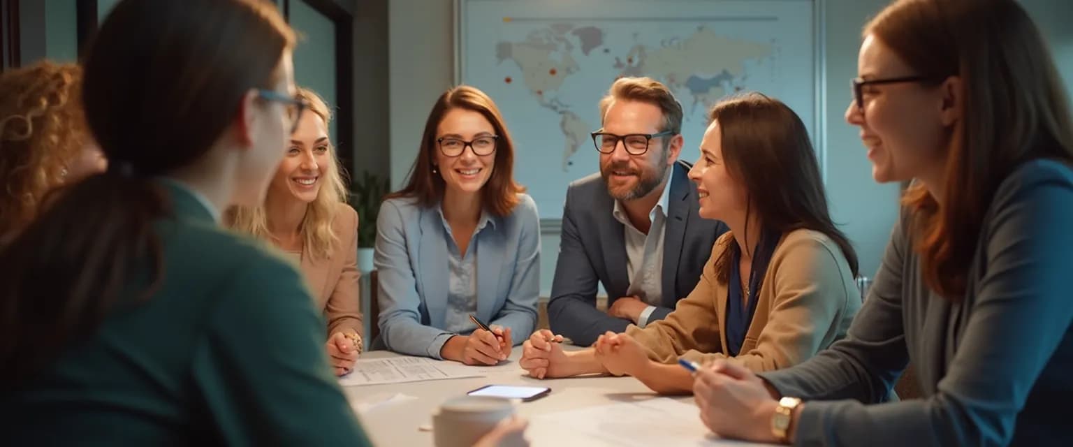 HR professional facilitating emotional intelligence courses for diverse cross-cultural team members