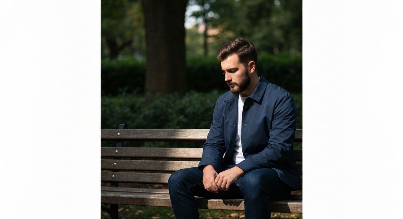 Person sitting quietly reflecting on dealing with a breakup in a peaceful setting