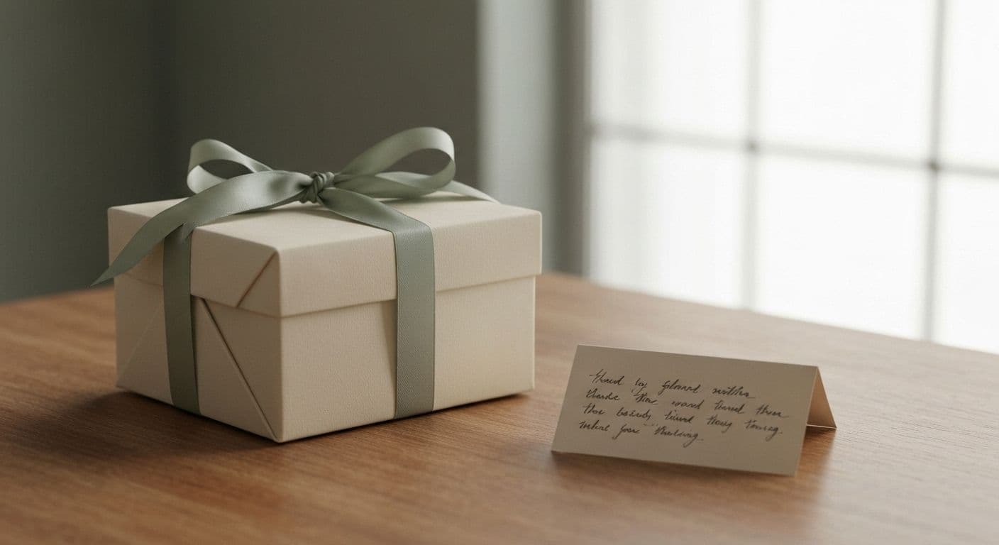 Thoughtful gift for mourning friend with sympathy card showing support during loss