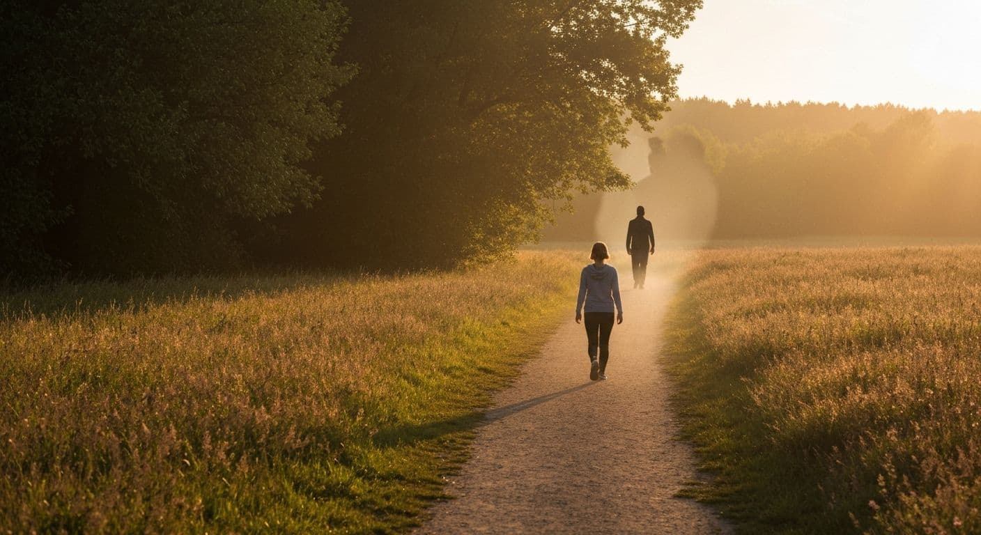 Person reflecting peacefully while looking at photos, illustrating how to get over a loss of a friend while honoring memories