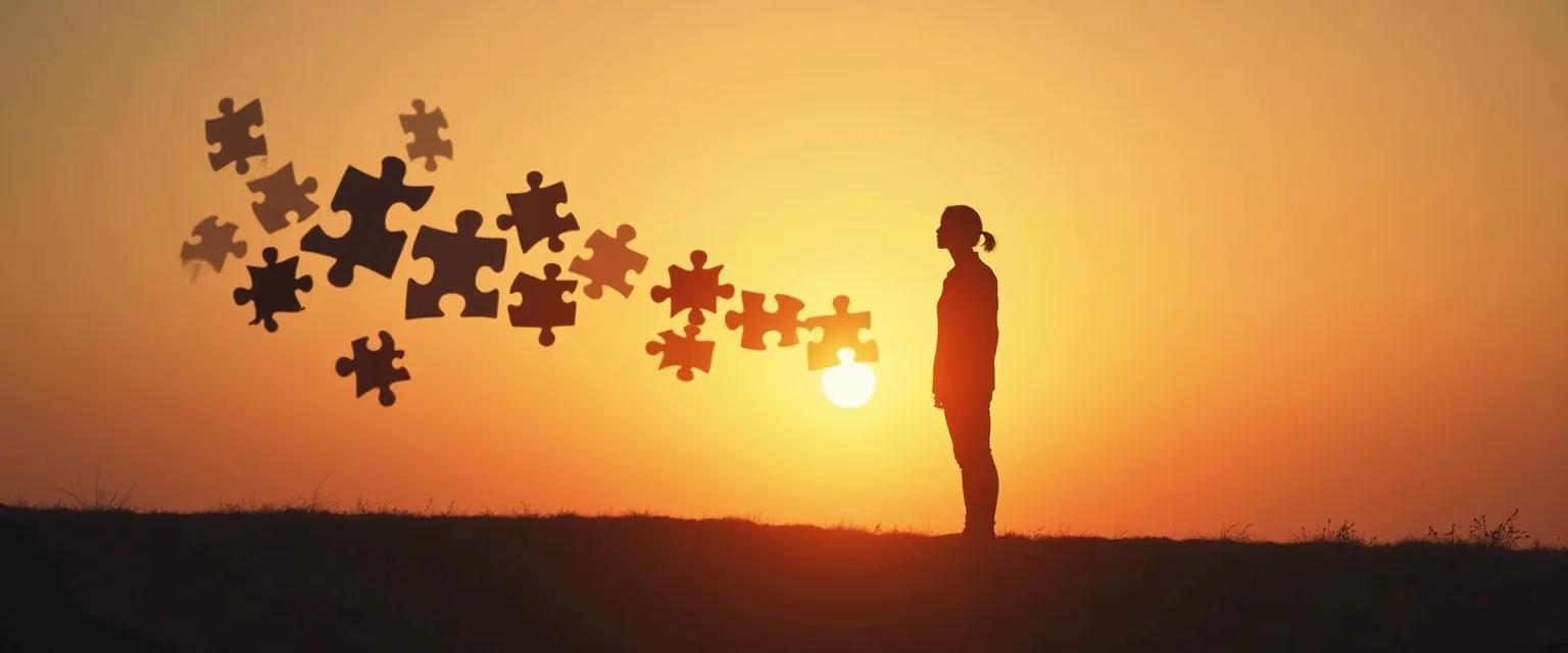 Person rebuilding self concept and awareness after experiencing a major life setback