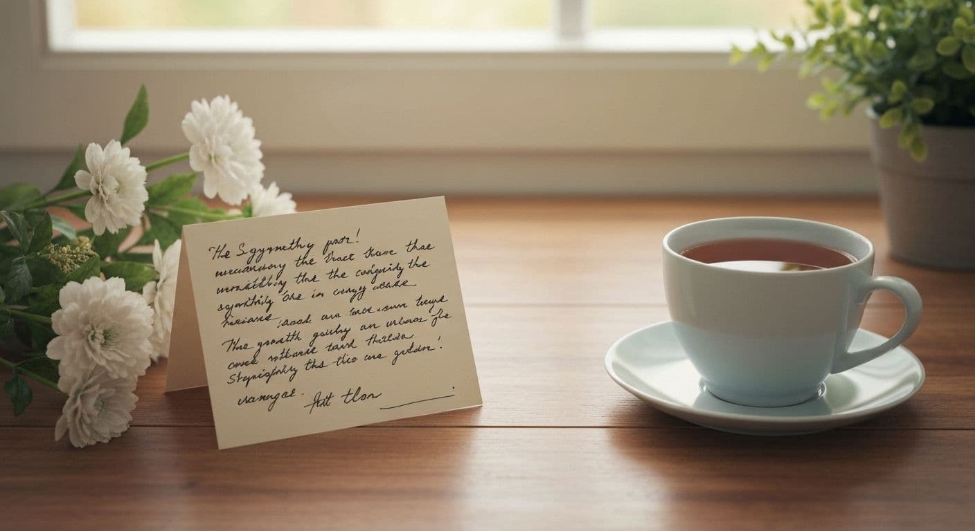 Person writing a heartfelt sympathy card showing what to say to someone who lost a grandparent