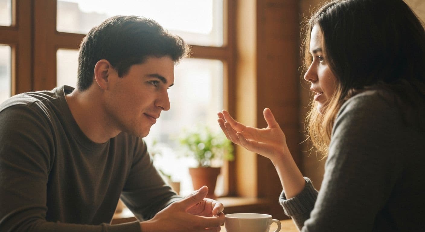 Two people engaged in mindful conversation demonstrating ways to practice mindfulness through active listening