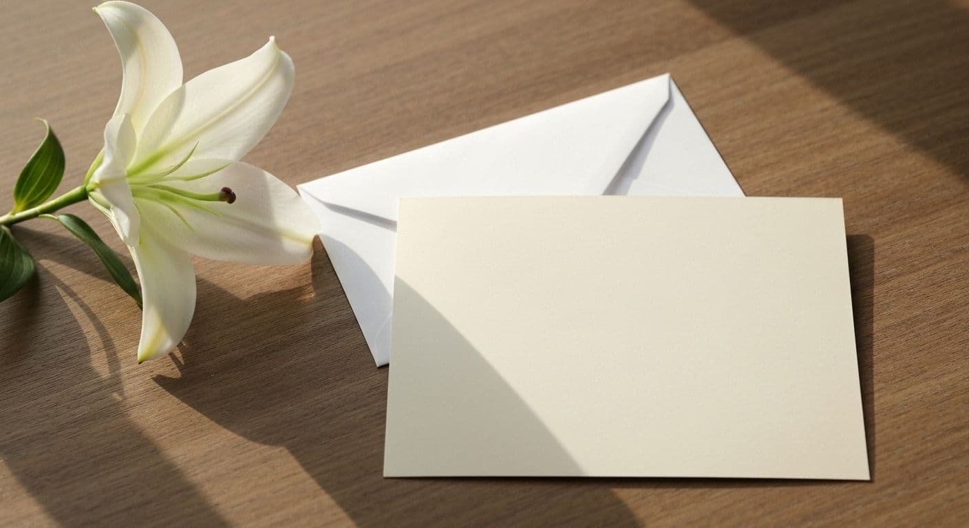 Person writing friend simple sympathy card messages with thoughtful expression