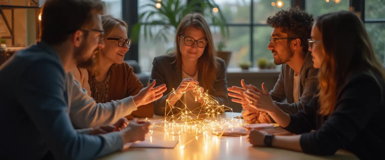 Team meeting showcasing the pros of emotional intelligence through engaged collaboration