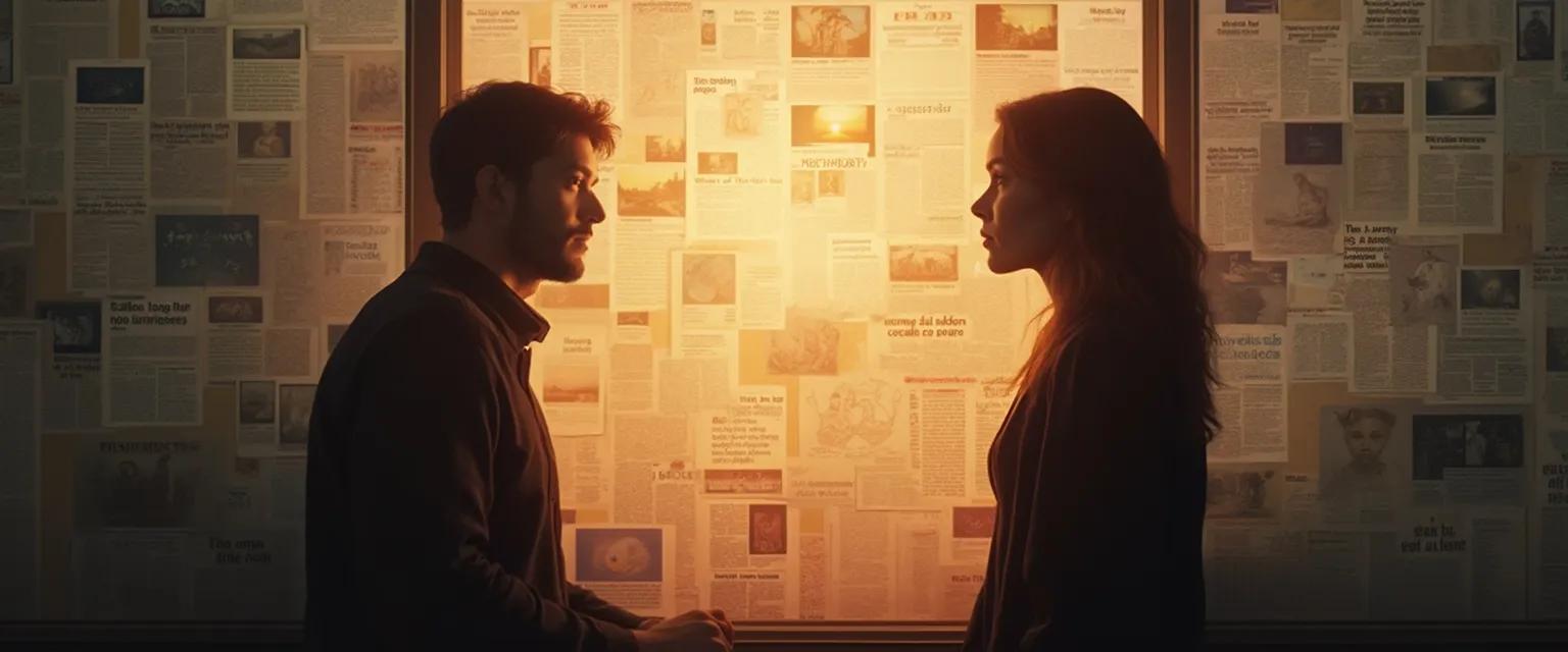 Person mindfully processing celebrity breakups this week on their phone while in a healthy relationship