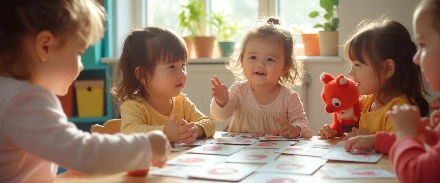 Toddler playing self-awareness games that develop emotional intelligence in early childhood