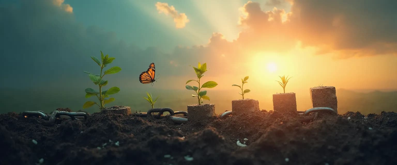 Diagram showing the 5 unexpected steps of a breakup recovery process