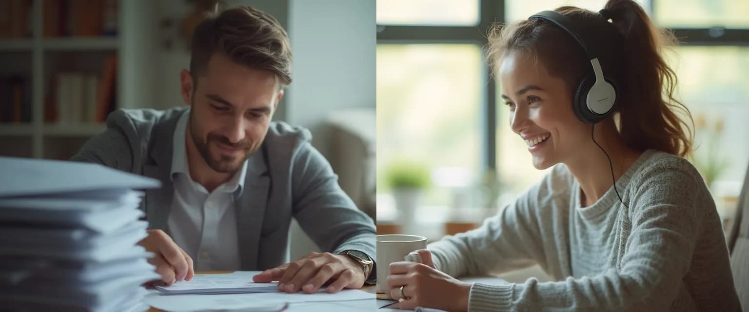 Person enjoying coffee while completing taxes - fighting procrastination with temptation bundling