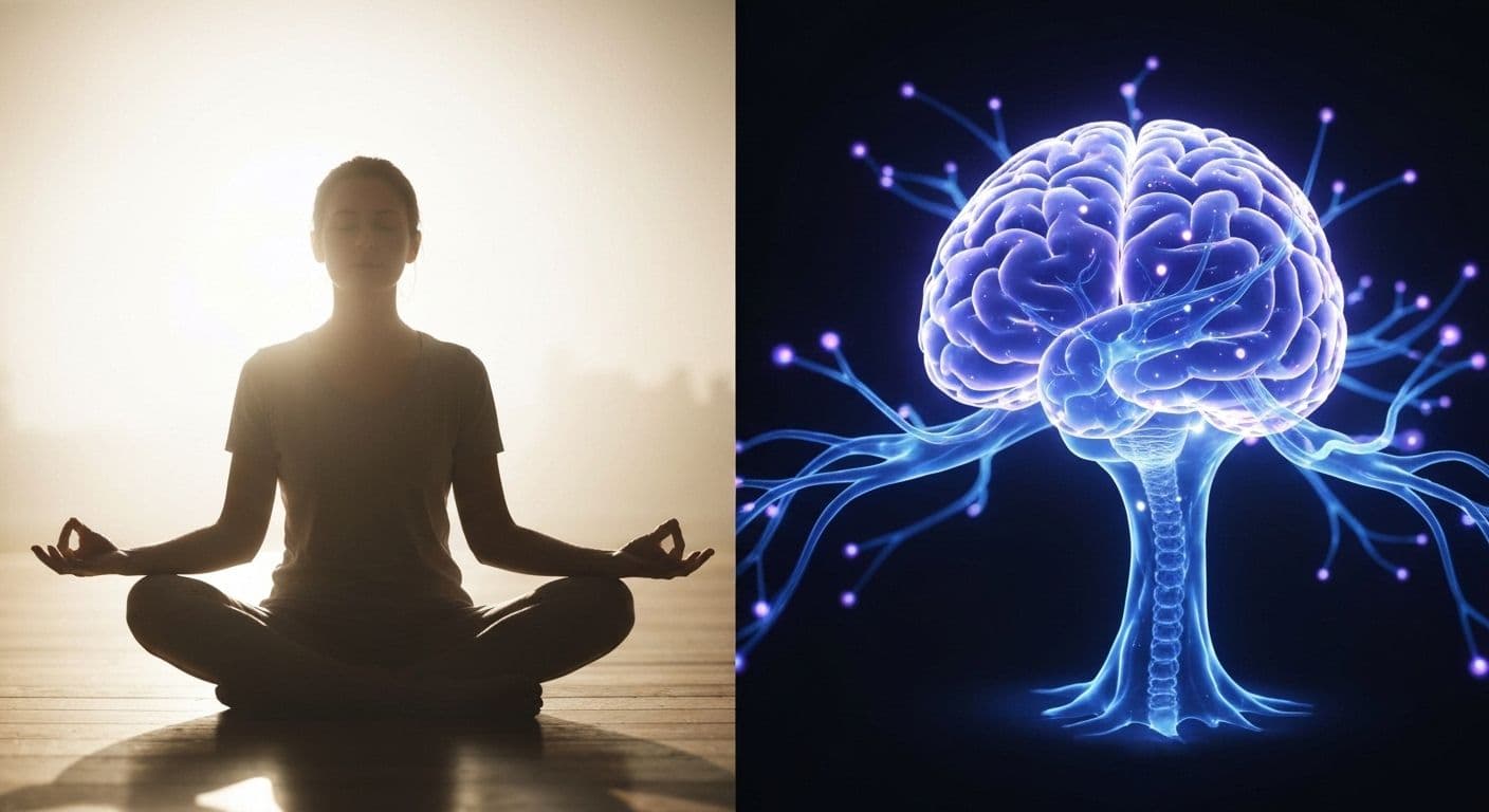 Person practicing mindfulness techniques to manage stress and anxiety after a breakup