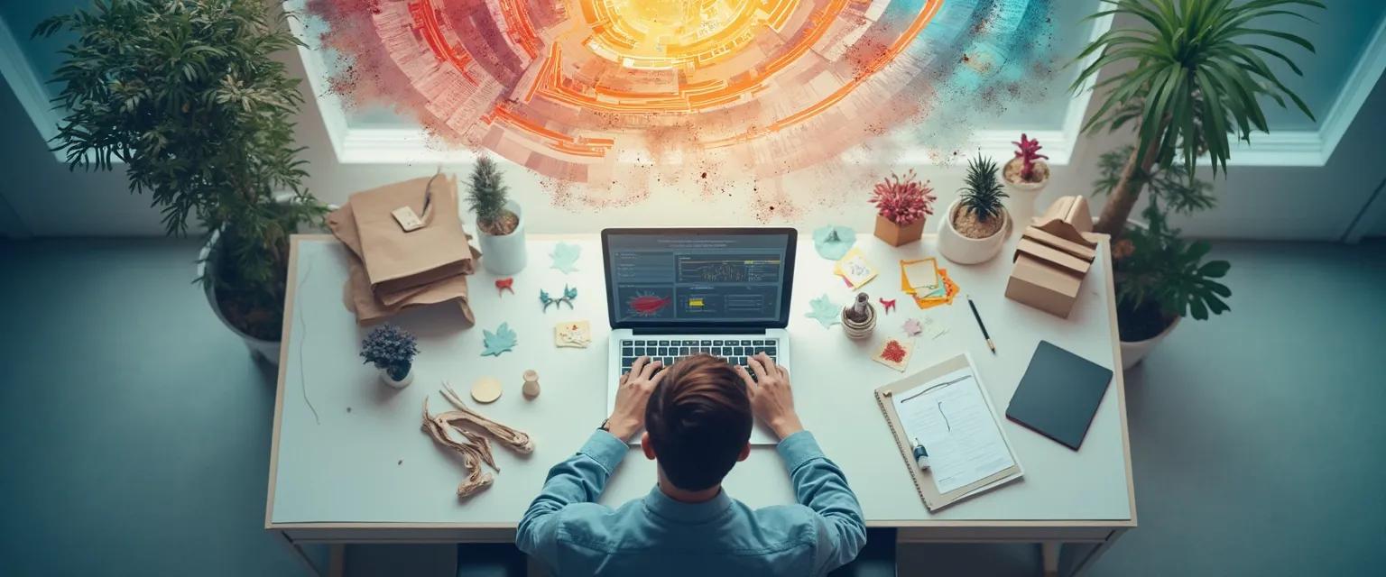 Professional using mind management techniques during a chaotic workday