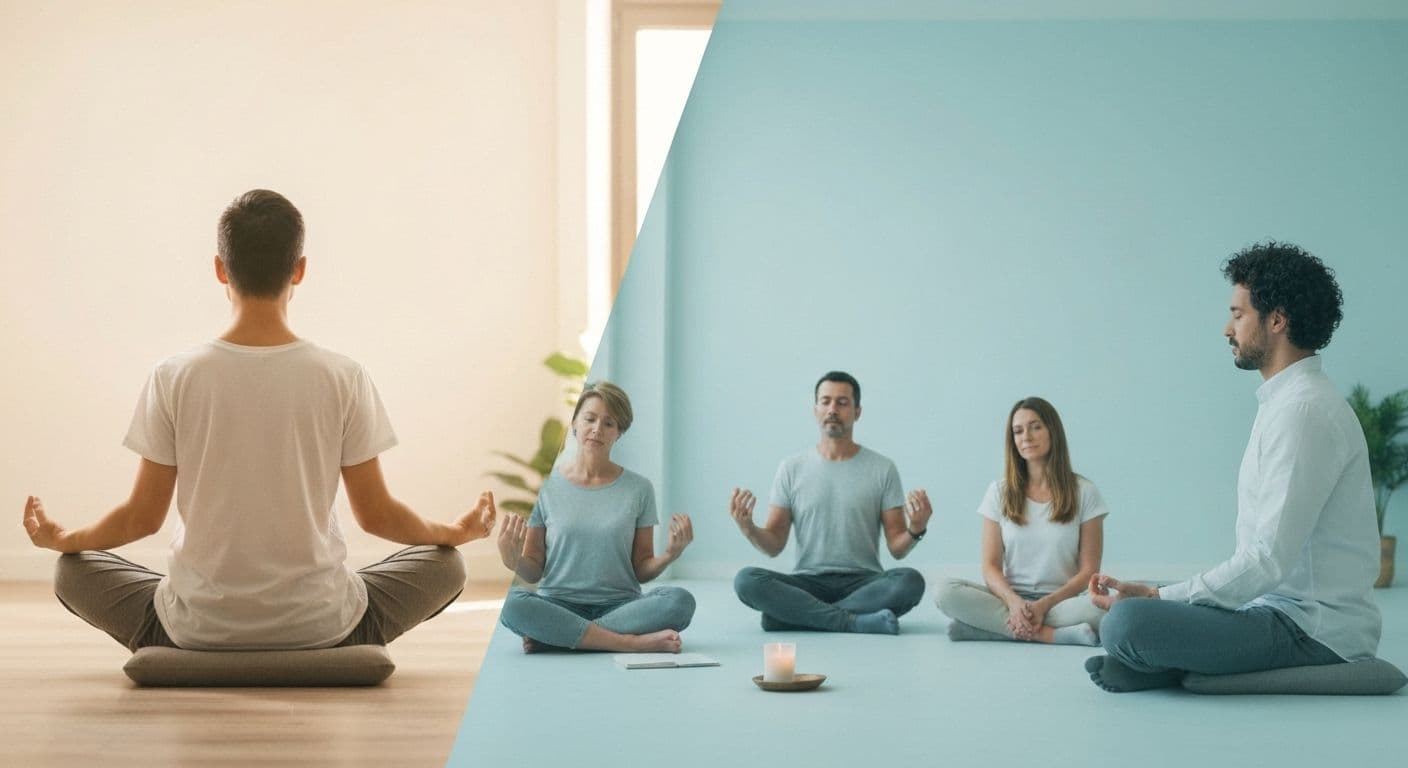 Comparison diagram showing mindfulness based cognitive therapy for depression techniques versus traditional meditation practices