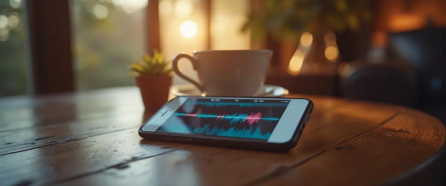 Person listening to supportive voice note as something to send to someone who is grieving