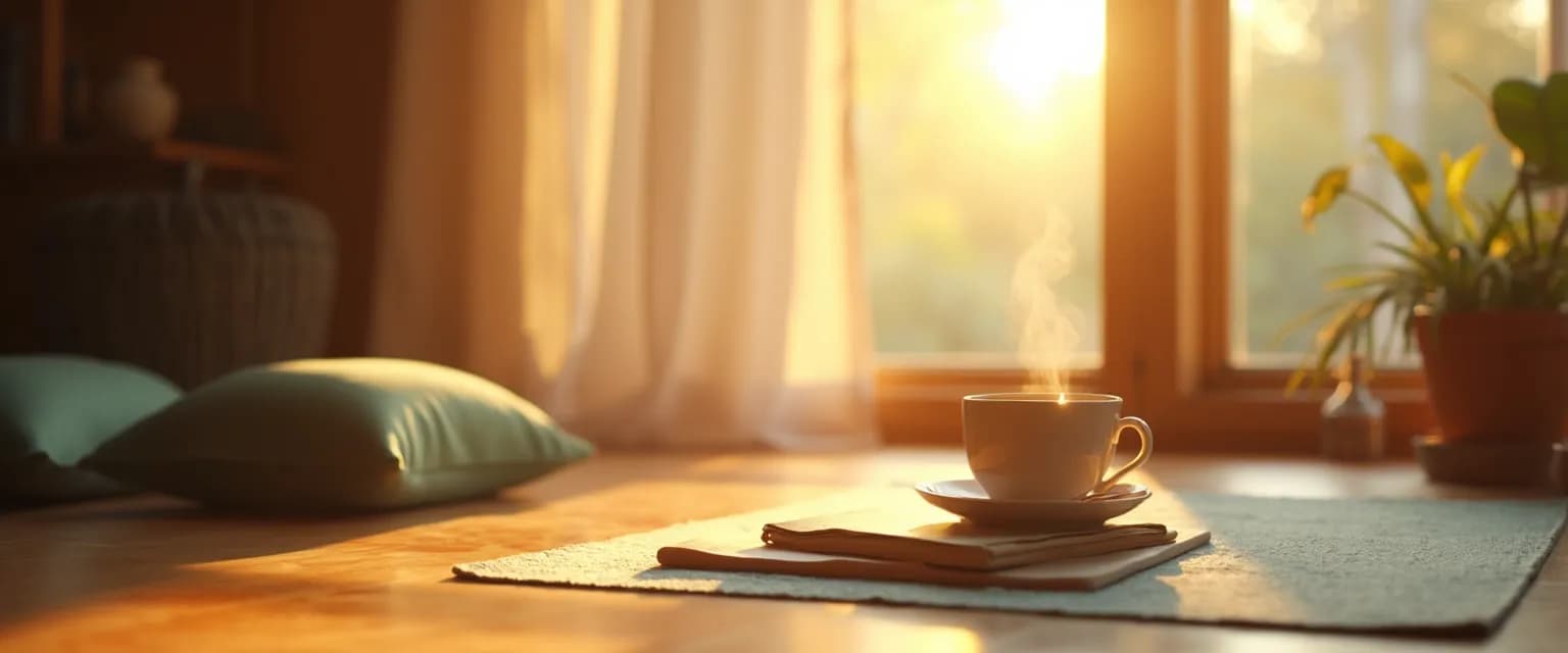 Woman practicing morning rituals for a healthy life healthy mind balance
