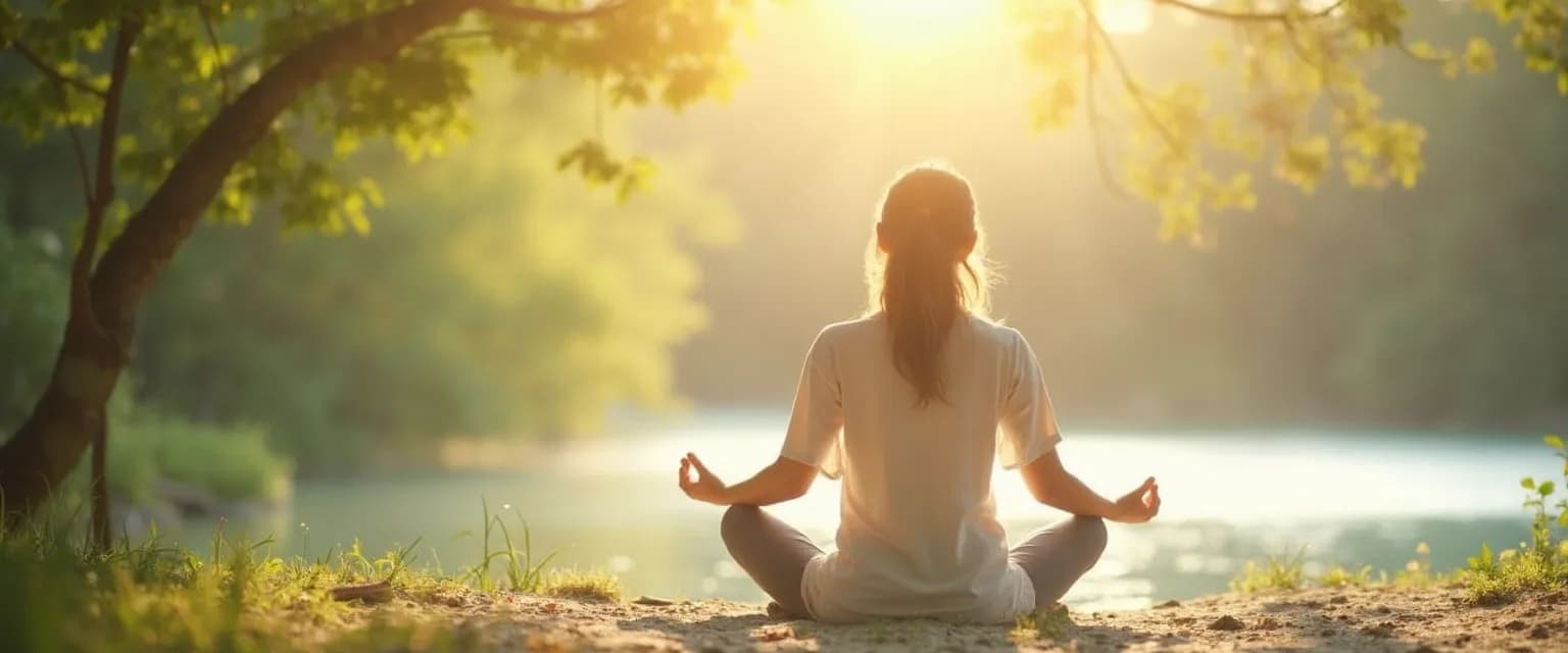 Woman practicing mindfulness techniques - what is mindfulness illustrated